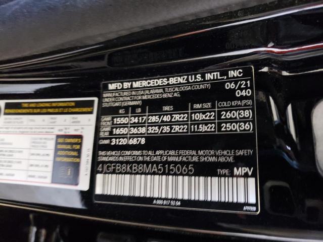 4JGFB8KB8MA515065 2021 MERCEDES-BENZ GLE-CLASS, photo no. 12