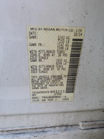 5N1BA0NDXFN603255 Nissan ARMADA SV