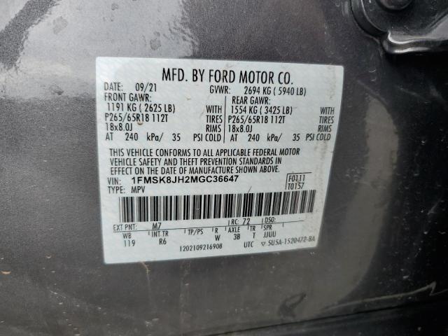1FMSK8JH2MGC36647 Ford Explorer Timberline