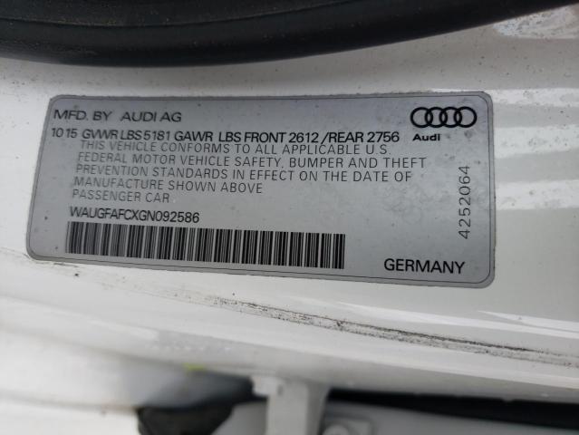 WAUGFAFCXGN092586 | 2016 AUDI A6 PREMIUM