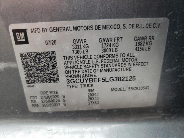 3GCUYBEF5LG382125 | 2020 CHEVROLET SILVERADO