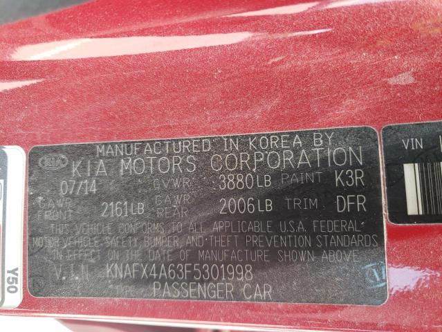 KNAFX4A63F5301998 KIA FORTE LX