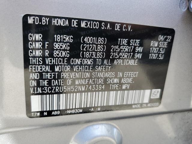 3CZRU5H52NM743394 Honda HR-V EX