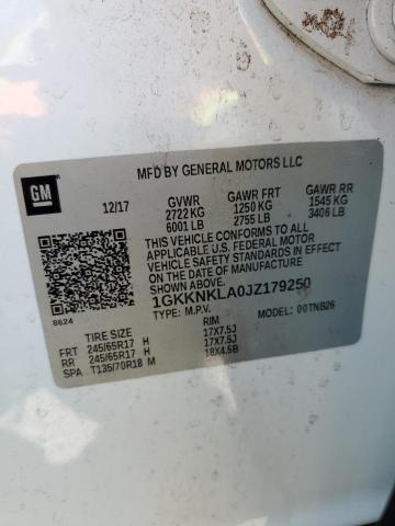 1GKKNKLA0JZ179250 GMC ACADIA SLE
