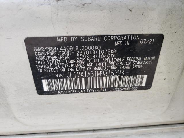 JF1VA1A61M9815293 Subaru WRX