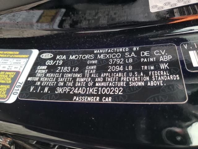 3KPF24AD1KE100292 KIA FORTE FE