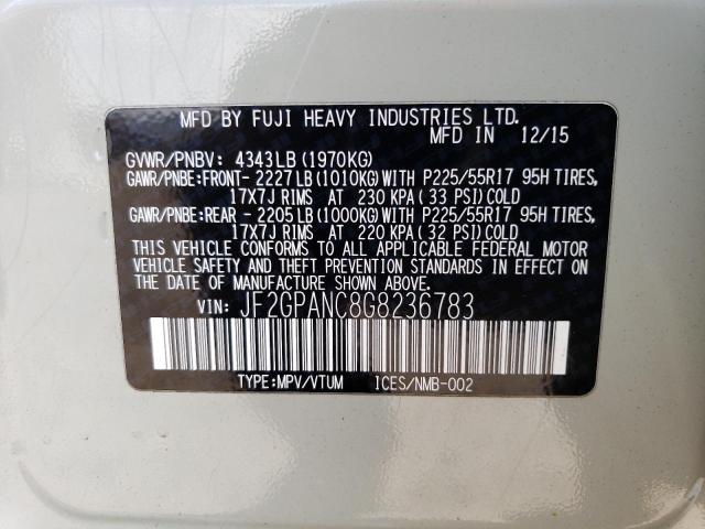 JF2GPANC8G8236783 Subaru Crosstrek Limited