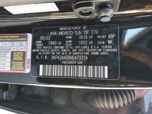 3KPA24AD8NE473716 KIA RIO LX