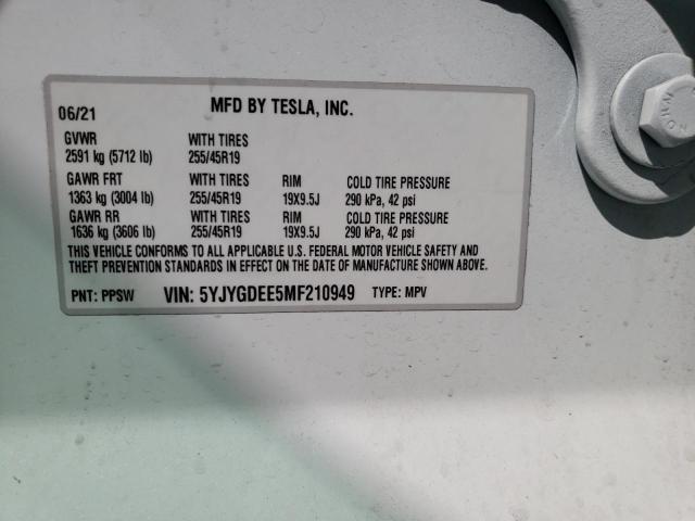 5YJYGDEE5MF210949 Tesla Model Y  12