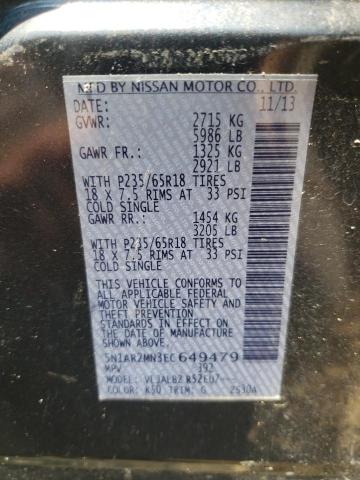 5N1AR2MN3EC649479 Nissan Pathfinder S