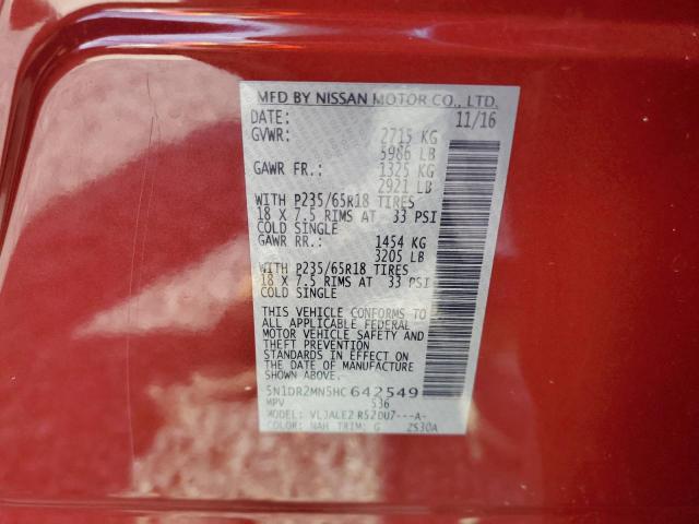 5N1DR2MN5HC642549 Nissan Pathfinder S