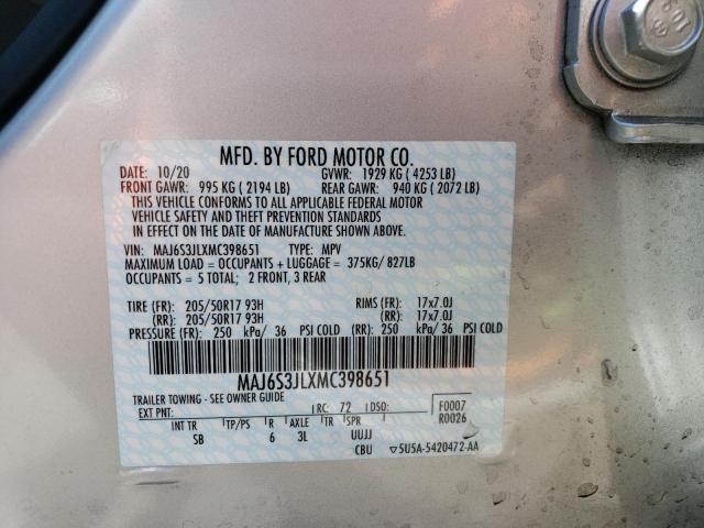 MAJ6S3JLXMC398651 Ford Ecosport Ses