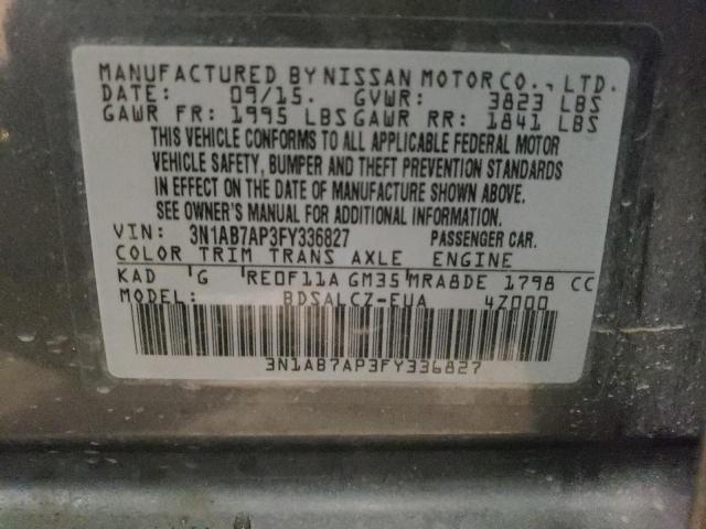 2015 NISSAN SENTRA S - 3N1AB7AP3FY336827