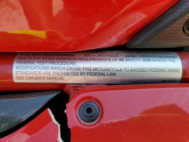 2012 DUCATI SUPERBIKE - ZDM1XBMVXCB020867
