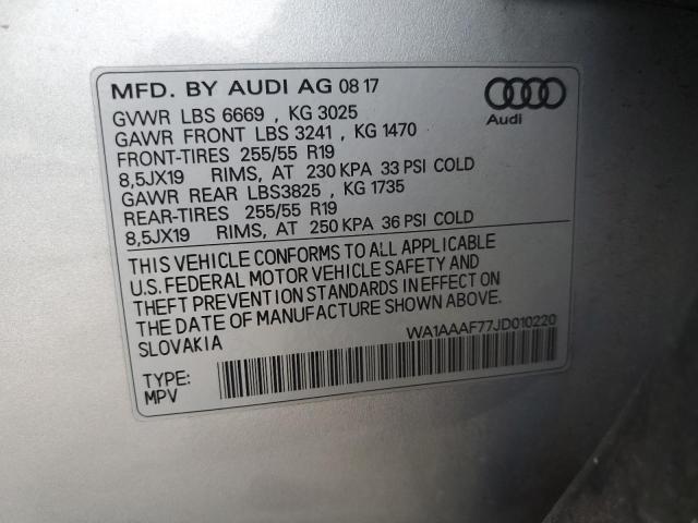 WA1AAAF77JD010220 2018 AUDI Q7, photo no. 13