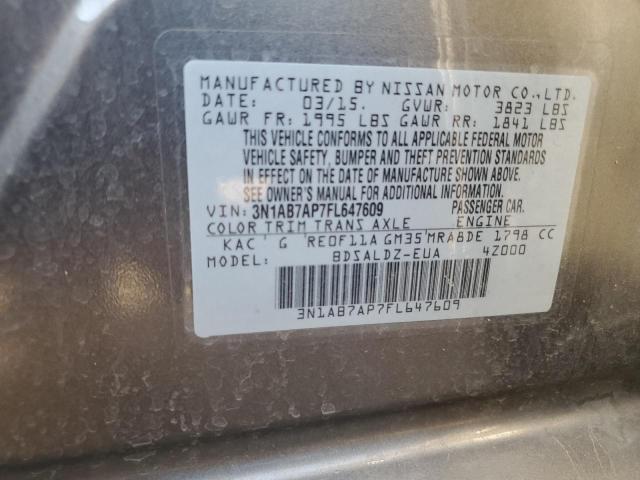 3N1AB7AP7FL647609 Nissan SENTRA S