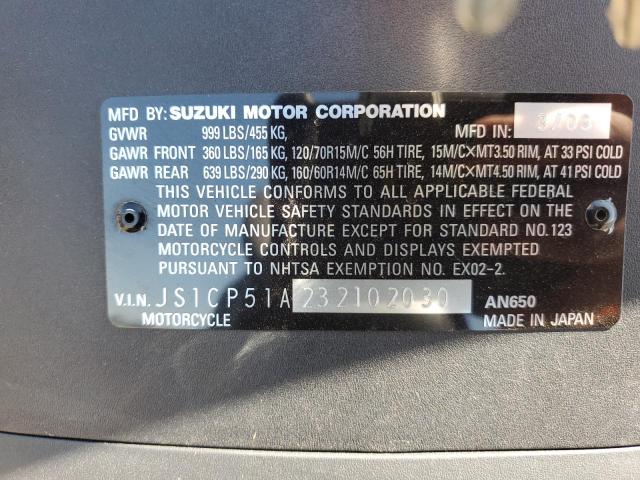 2003 SUZUKI AN650 K3 - JS1CP51A232102030