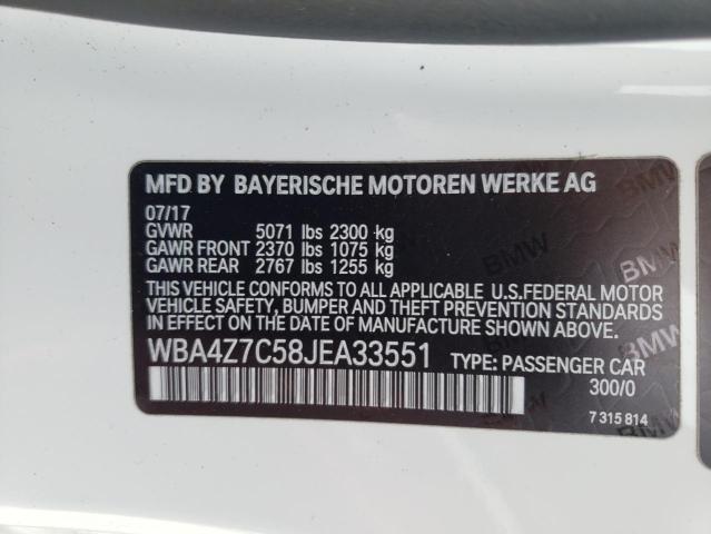2018 BMW 440XI WBA4Z7C58JEA33551