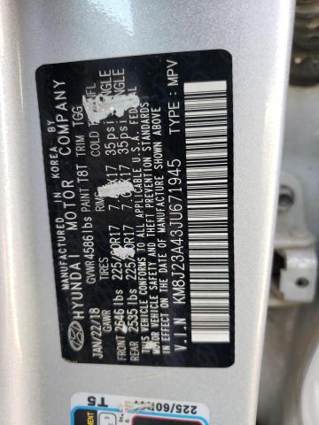 KM8J23A43JU671945 Hyundai TUCSON SE