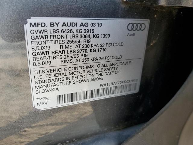 WA1LHAF70KD037913 2019 AUDI Q7, photo no. 12