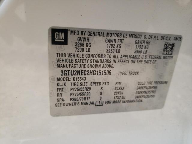 3GTU2NEC2HG151506 GMC Sierra K1500 Slt