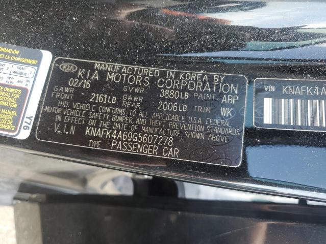 KNAFK4A69G5607278 KIA FORTE LX