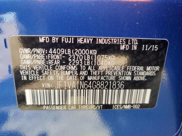JF1VA1N64G8821836 Subaru Wrx Limited