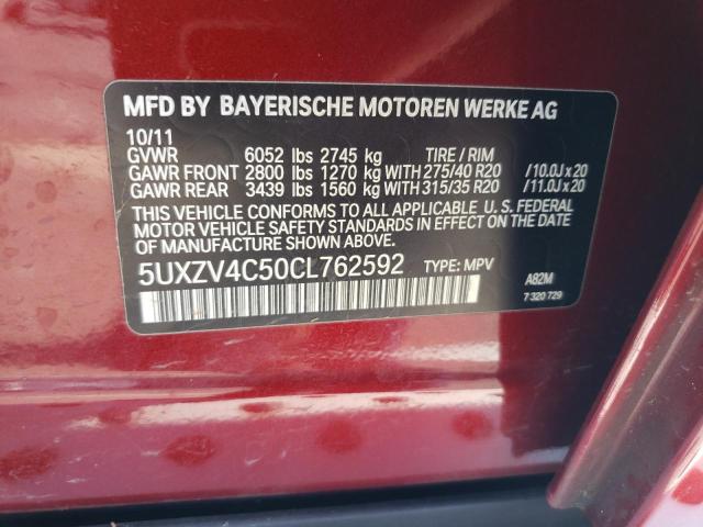 5UXZV4C50CL762592 2012 BMW X5, photo no. 12