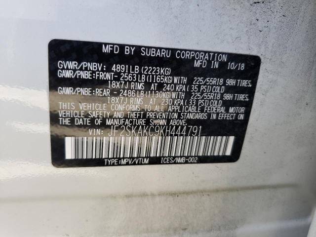 JF2SKAKC9KH444791 Subaru Forester Sport