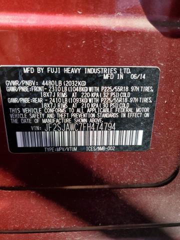 JF2SJAWC7FH474794 Subaru Forester 2.5i Touring