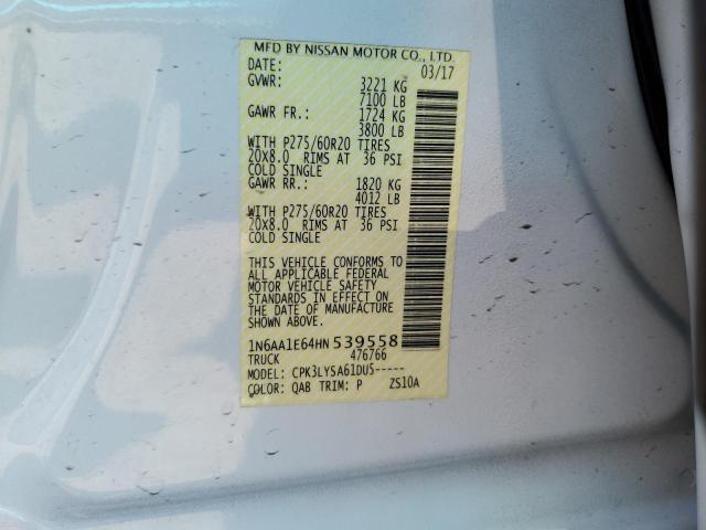 1N6AA1E64HN539558 Nissan TITAN SV