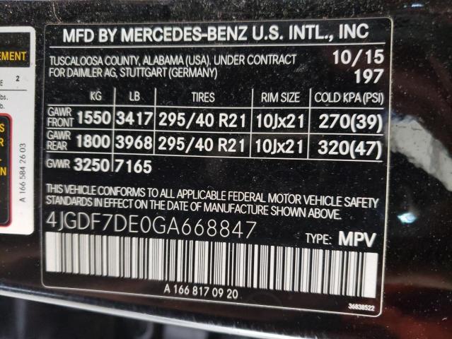 VIN 4JGDF7DE0GA668847 2016 Mercedes-Benz GL-Class, ... no.13