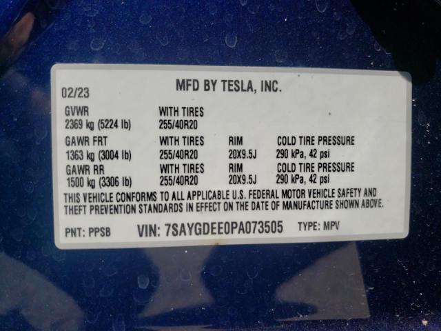 7SAYGDEE0PA073505 Tesla Model Y  13