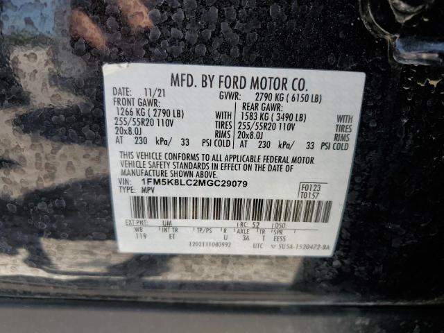 1FM5K8LC2MGC29079 Ford Explorer King Ranch