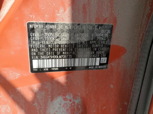 2020 HONDA FIT EXL 3HGGK5H99LM706735