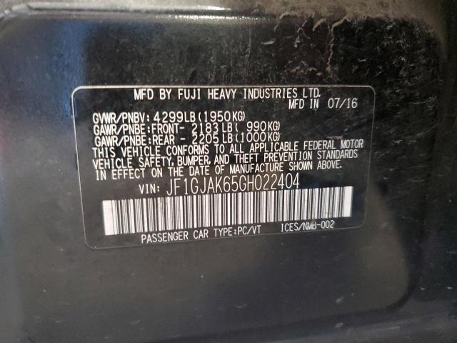 2016 SUBARU IMPREZA LI - JF1GJAK65GH022404