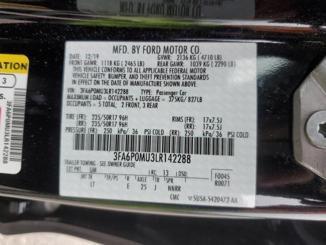 VIN 3FA6P0MU3LR142288 2020 Ford Fusion, Sel no.12