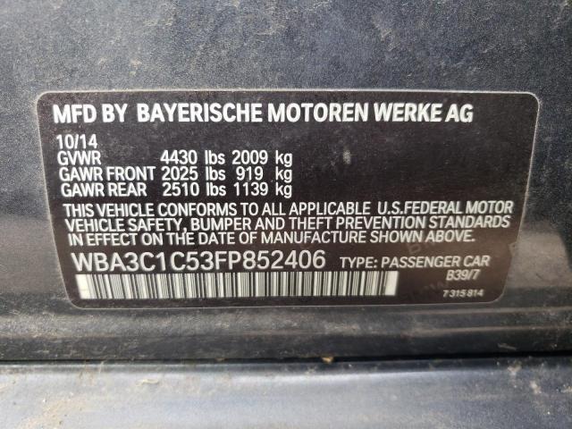 VIN WBA3C1C53FP852406 2015 BMW 3 Series, 328 I Sulev no.13