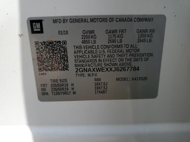 2018 CHEVROLET EQUINOX PR - 2GNAXWEXXJ6267784