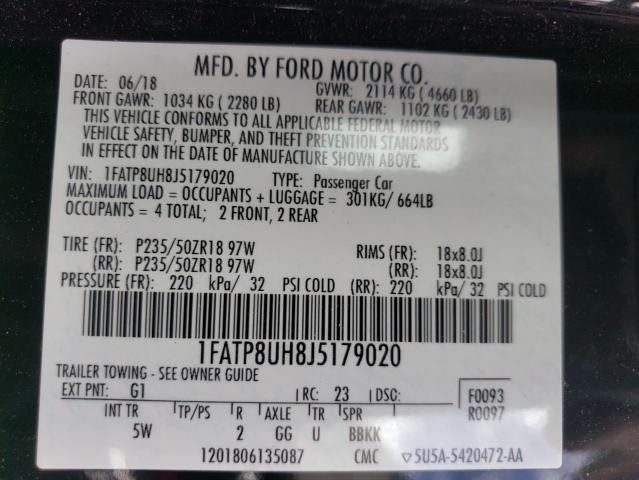 2018 FORD MUSTANG - 1FATP8UH8J5179020