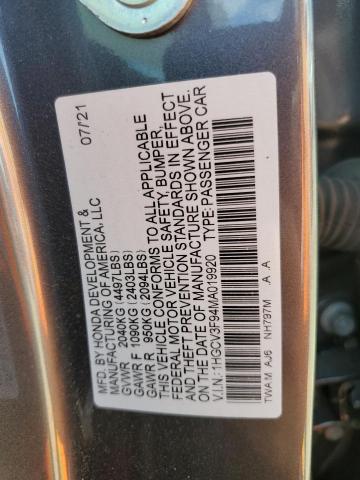 2021 HONDA ACCORD TOU - 1HGCV3F94MA019920