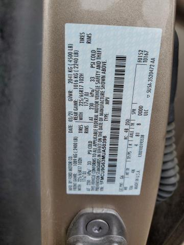 2021 FORD ESCAPE SE - 1FMCU9G63MUA50398