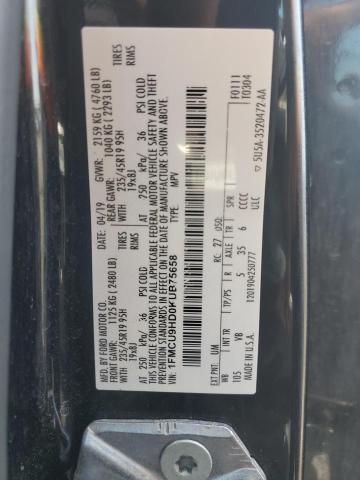 VIN 1FMCU9HD0KUB75658 2019 Ford Escape, Sel no.14