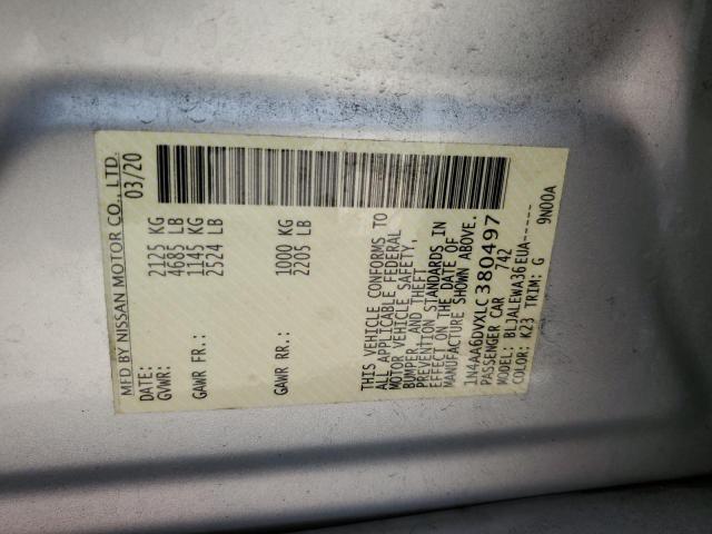 2020 NISSAN MAXIMA SL - 1N4AA6DVXLC380497