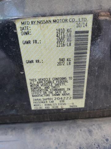 2015 NISSAN ALTIMA 2.5 - 1N4AL3AP9FC204222