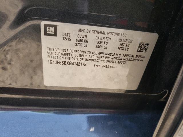 2016 CHEVROLET SONIC LTZ 1G1JE6SBXG4142178