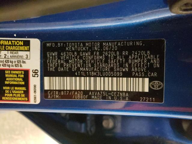 2020 TOYOTA CAMRY LE - 4T1L11BK3LU005099