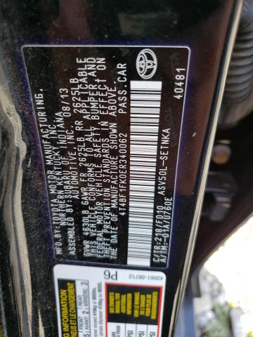 VIN 4T4BF1FK0ER340062 2014 Toyota Camry, L no.12