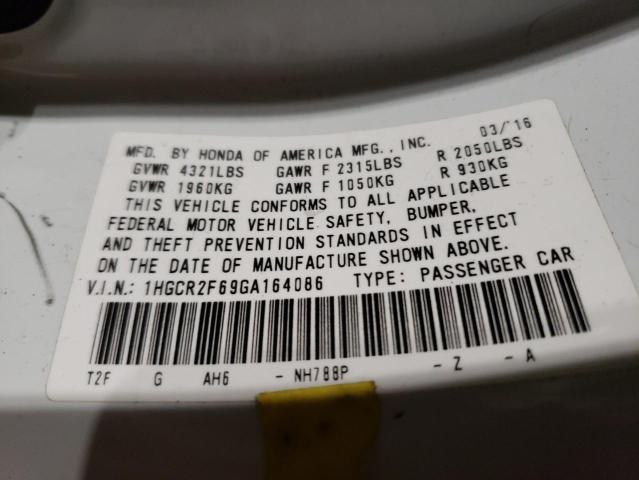 2016 HONDA ACCORD SPO - 1HGCR2F69GA164086