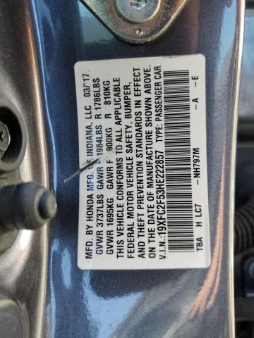 2017 HONDA CIVIC LX - 19XFC2F53HE222857